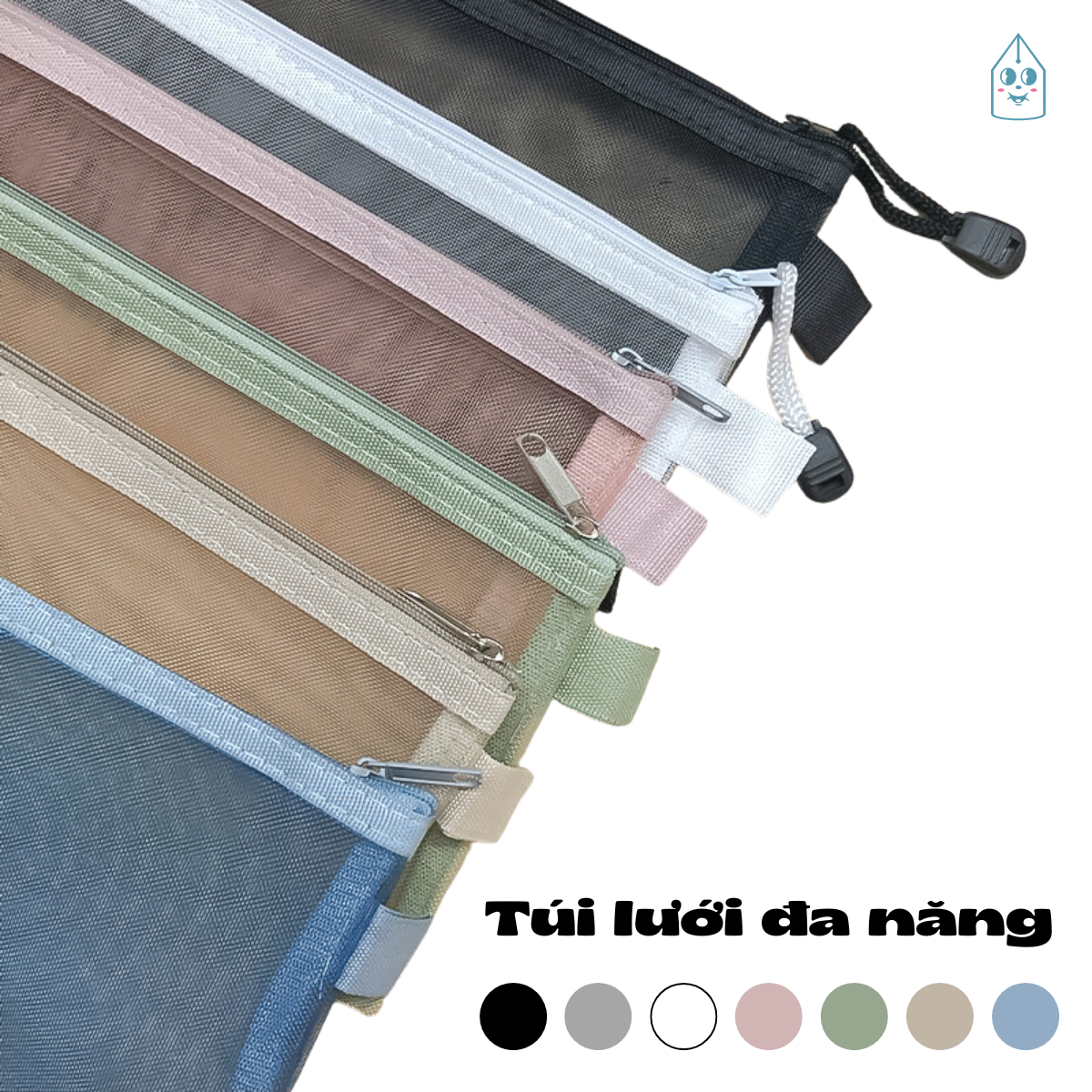 Hộp bút túi lưới đa năng đựng bút