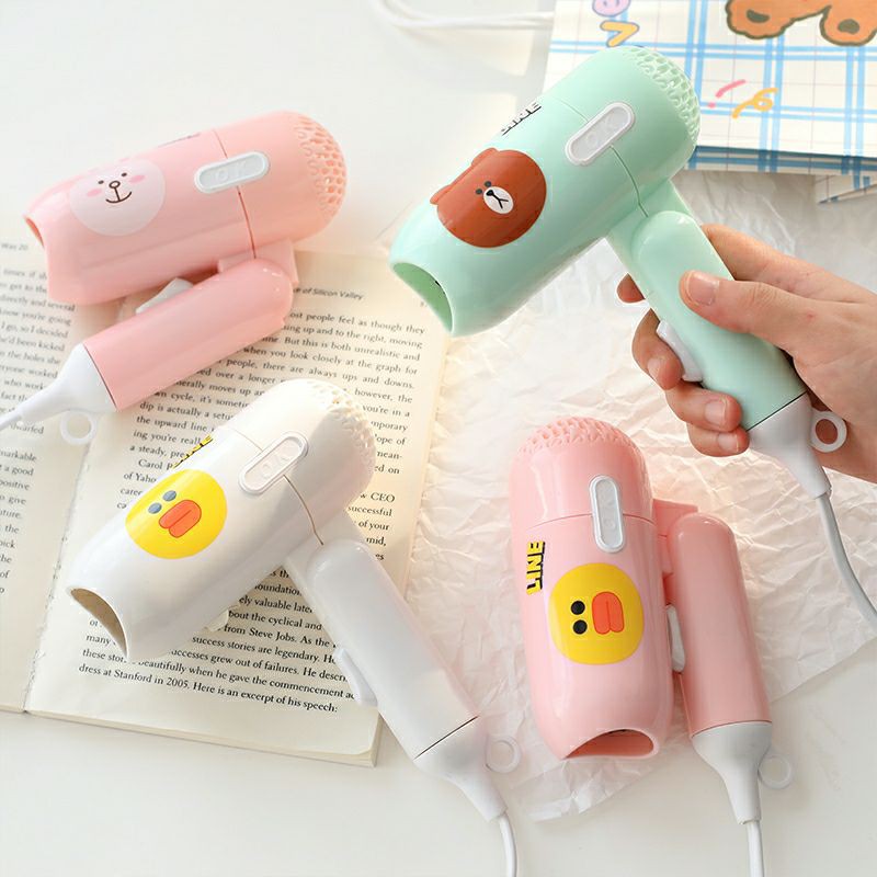 Máy sấy tóc du lịch mini gấp gọn hình gấu thỏ mèo kitty doremon siêu xinh