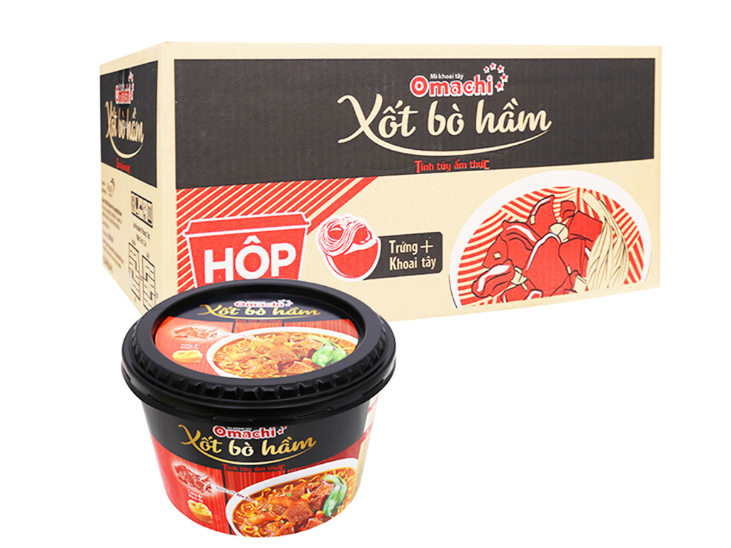 THÙNG MÌ OMACHI XỐT BÒ HẦM (12 HỘP)