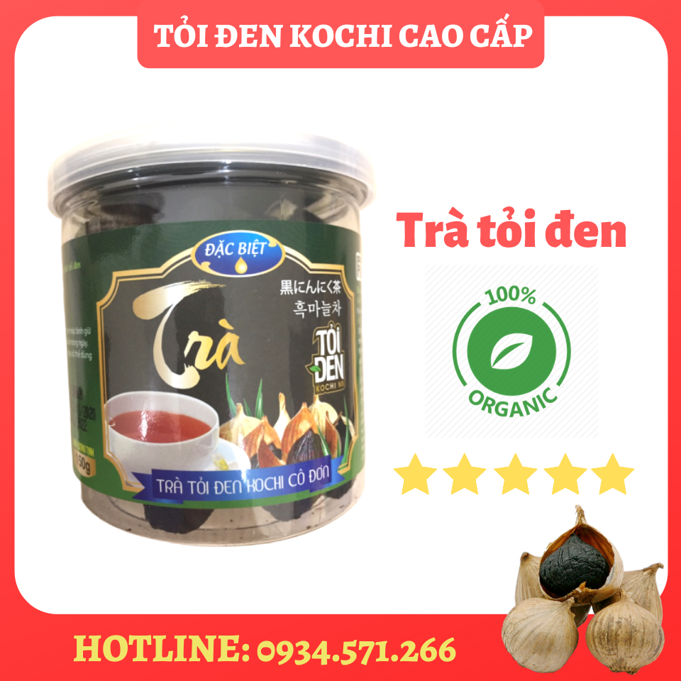 Trà tỏi đen kochi nguyên củ bóc vỏ 150g
