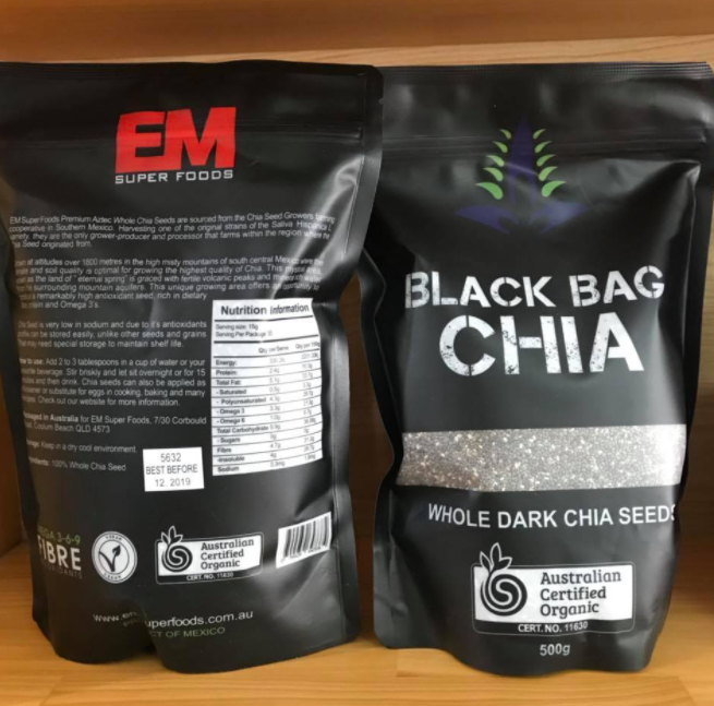 500gram hạt chia đen úc seeds black bag