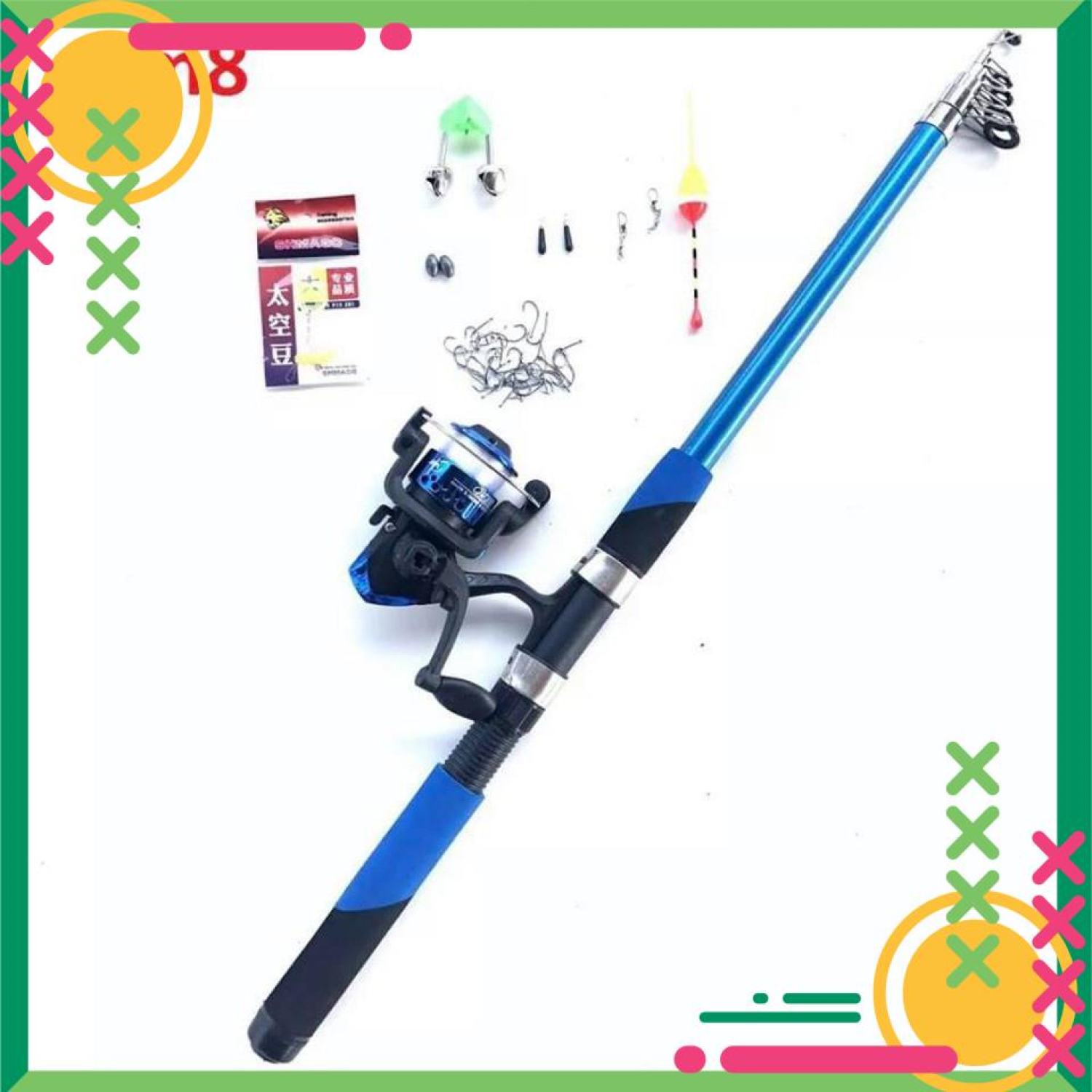 Bộ cần câu rút shimano 2m1 + 3m6 + tặng kèm phụ kiện