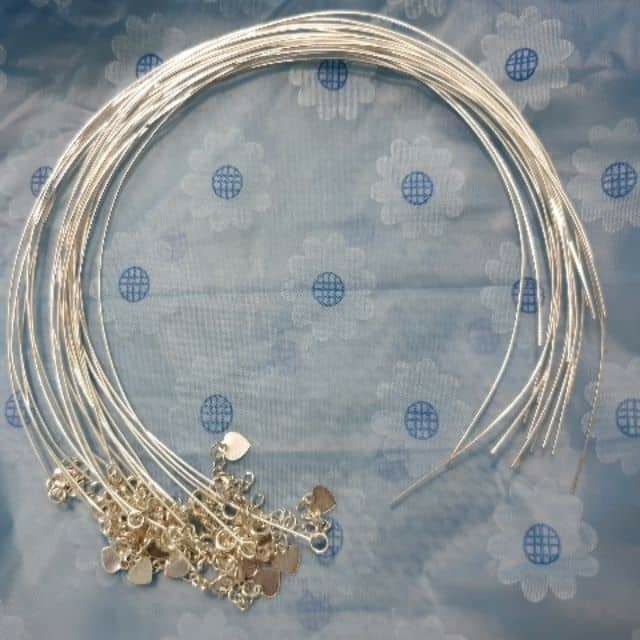 Chỉ bạc - lõi dây bạc - thanh bạc ta làm vòng đá dài 20cm
