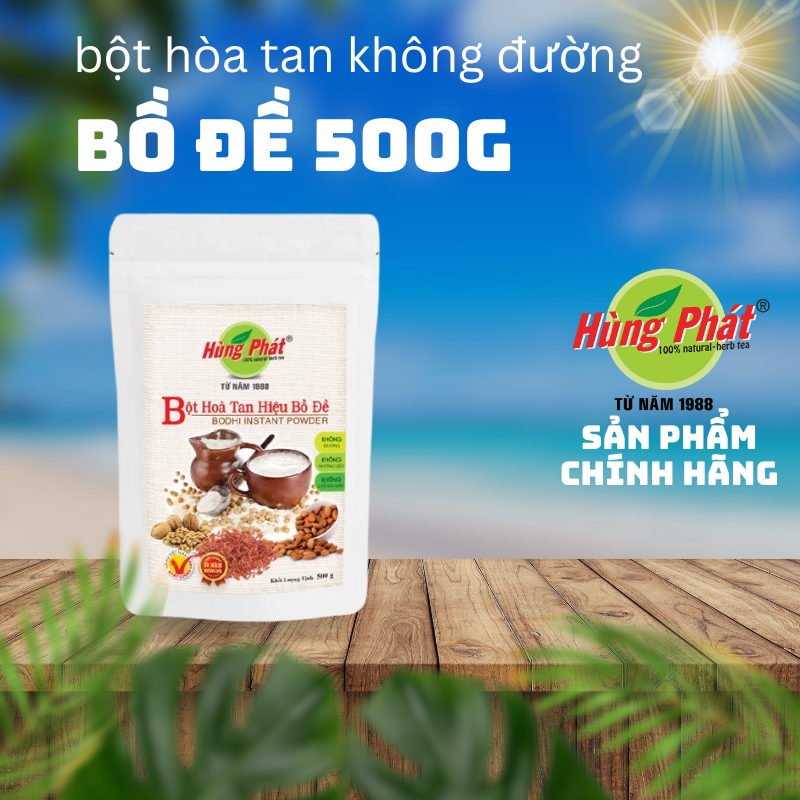 Bột Hòa Tan Hiệu Bồ Đề Không Đường Hỗ Trợ Giảm Cân Bổ Sung Chất Dinh Dưỡng Gói 500g Trà Hùng Phát