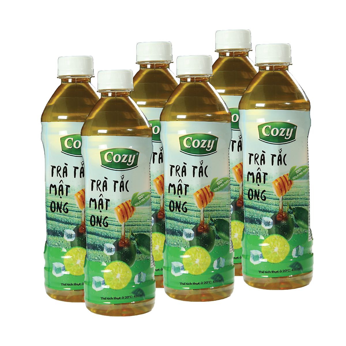 Lốc trà tắc mật ong Cozy chai 455ml/6 chai