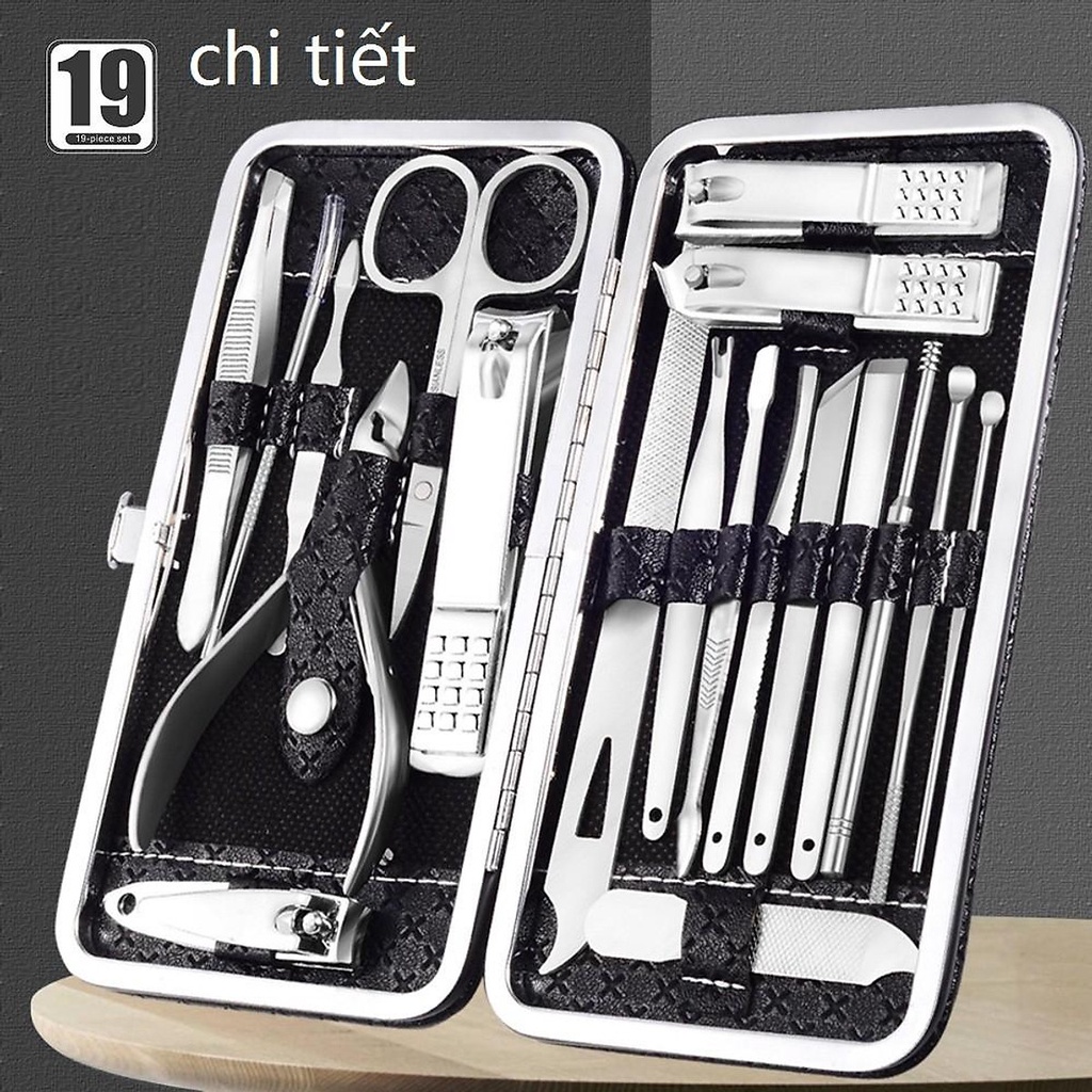 Bộ bấm móng tay 9 -15-19 món thép cao cấp -bộ cắt móng tay không gỉ - 19m..