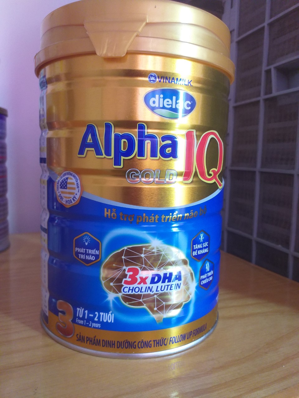 SỮA DIELAC ALPHA GOLD IQ SỐ 3- DÀNH CHO BÉ TỪ 1-2 TUỔI-LON 900G( CAM KẾT DATE MỚI)