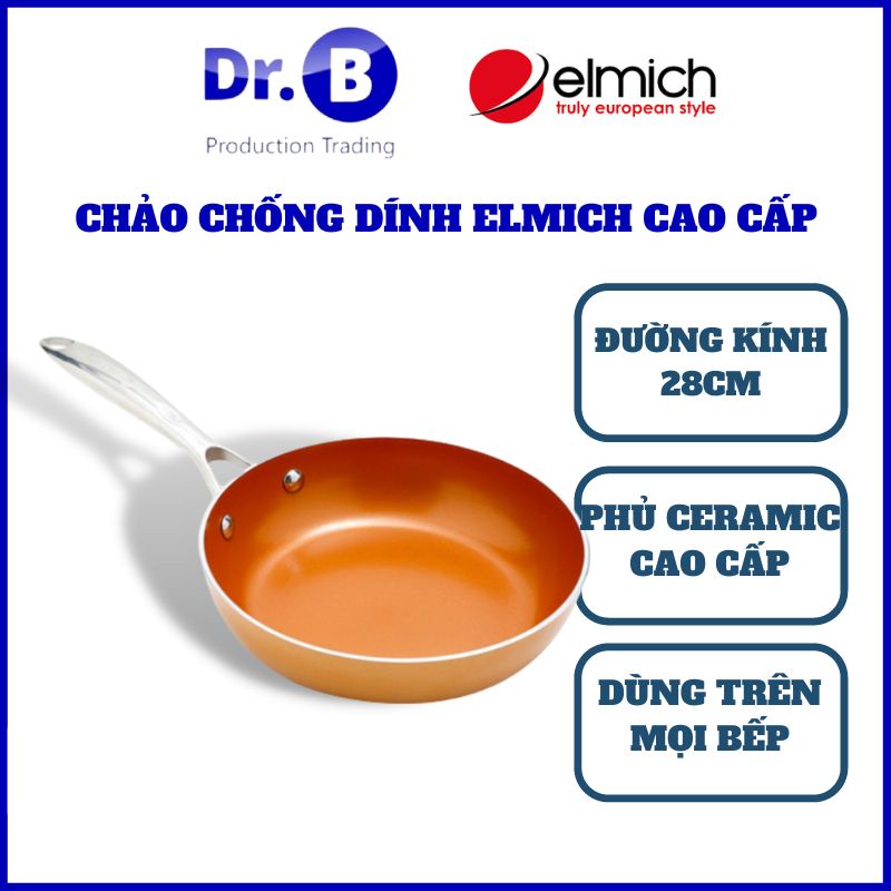 Chảo ELMICH chống dính đáy từ phủ sứ Royal Classic cao cấp 28cm GiadungDrB