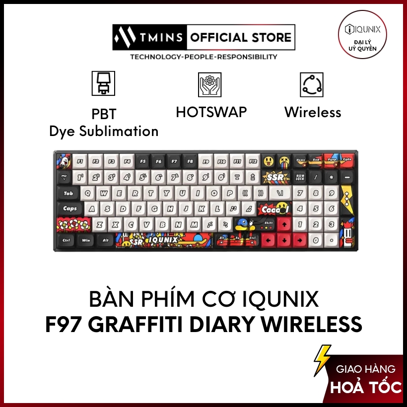 Bàn phím cơ IQUNIX F97 Graffiti Diary  - Hàng Chính Hãng - Bảo Hành 12 Tháng
