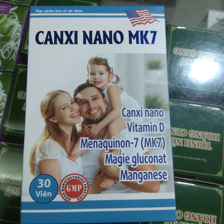 [ Combo 2 hộp viên uống bổ sung canxi+MK7 ] CANXI NANO MK7- Giups xương và răng chắc khỏe