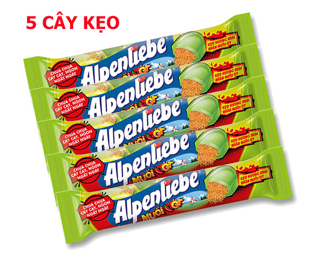 COMBO 5 THANH Kẹo Alpenliebe Hương Xoài Nhân Muối Ớt