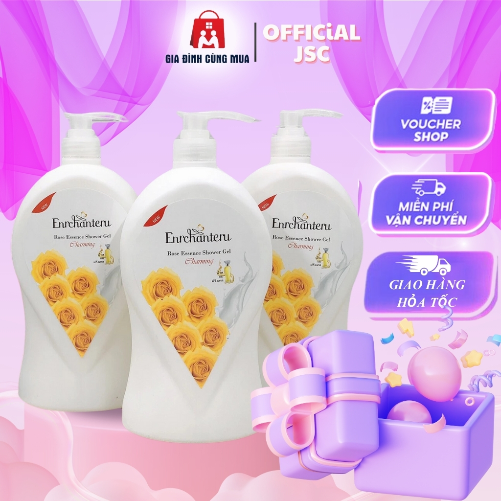 [COMBO 2 CHAI] Sữa Tắm Enchanteur 1200ML Hương Nước Hoa  Dưỡng Sáng Mịn Da  Thơm Ngát Hương Hoa
