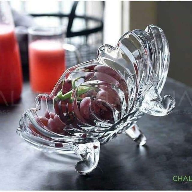 DĨA TRÁI CÂY THỦY TINH 3 CHÂN - KHAY ĐỰNG HOA QUẢ, ĐĨA TRÁI CÂY, THỐ ĐỰNG TRÁI CÂY