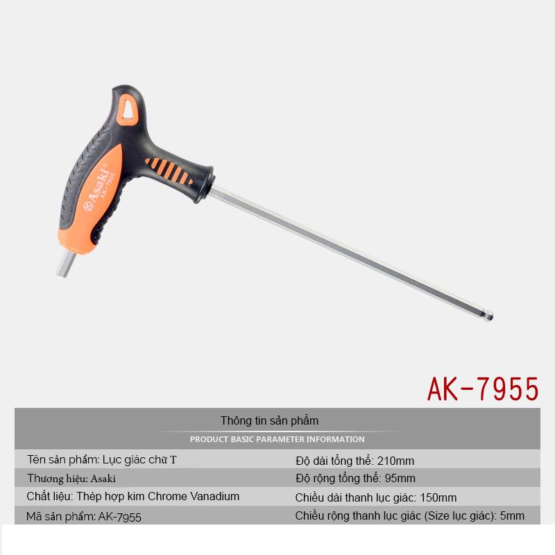 Lục giác chữ T đầu bi Nhật Bản cao cấp 5mm Asaki