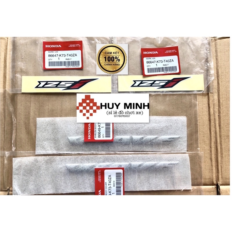 Tem chữ wave nổi xi bạc kèm tem giấy 125i - Hàng chính hãng thái