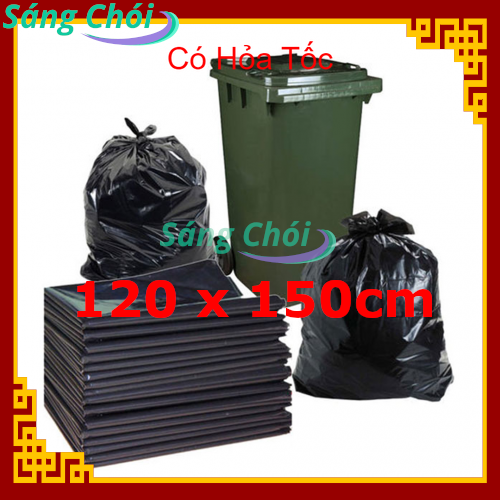1kg [120 x 150cm Thùng 240L] Túi Đựng Rác Nặng Công Nghiệp PE Đen (Túi Rác) - 1kg [120 x 150cm 240L Bin] Heavy Duty Industrial Black PE Rubbish Trash Garbage Bag - 120x150 120 x 150 cm 120x150cm - Sáng Chói