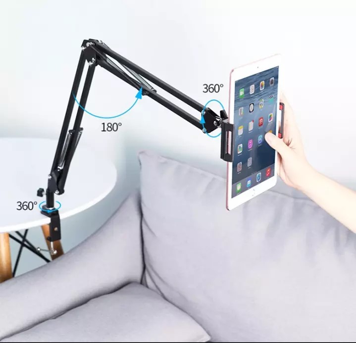 [HCM]Giá đỡ Kẹp máy tính bảng điện thoại đa năng kim loại kẹp vào bàn - kẹp điện thoại đa năng chắc chắn cho điện thoại ipad máy tính bảng