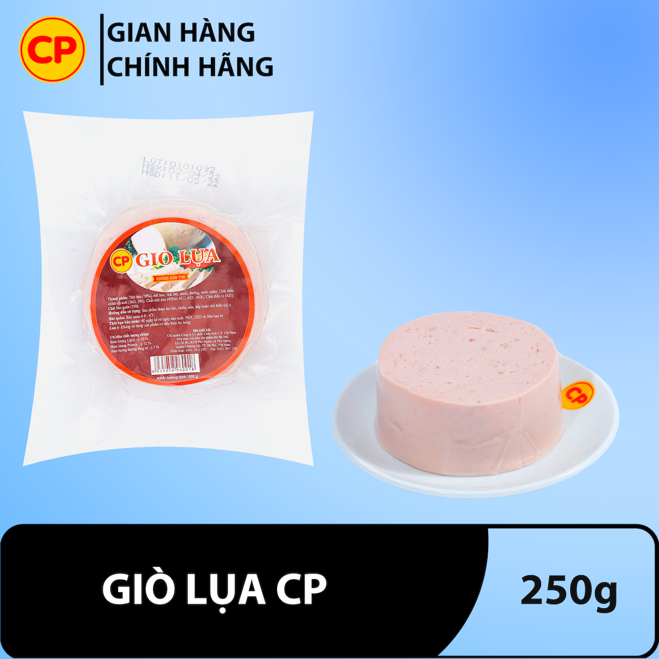 Giò lụa 250g - giò làm từ thịt tươi cp