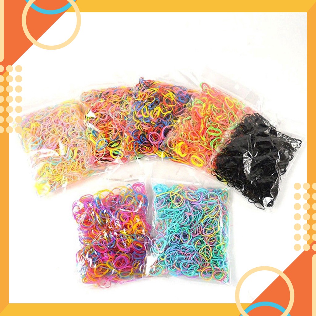 Set 500 dây thun cột tóc nhiều màu, phụ kiện tóc nữ.