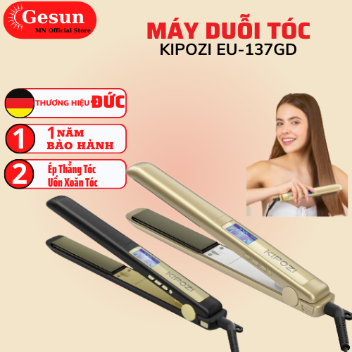 Máy duỗi tóc KIPOZI 137GD Cao Cấp Máy ép uốn tóc với thiết kế nhiệt độ hiển thị LCD dễ dàng sử dụng 3 mức nhiệt cố định và 15 mức nhiệt tùy chỉnh Giúp Tóc Trông Bóng Mượt Và Khỏe Manh - Bảo Hành 12 Tháng