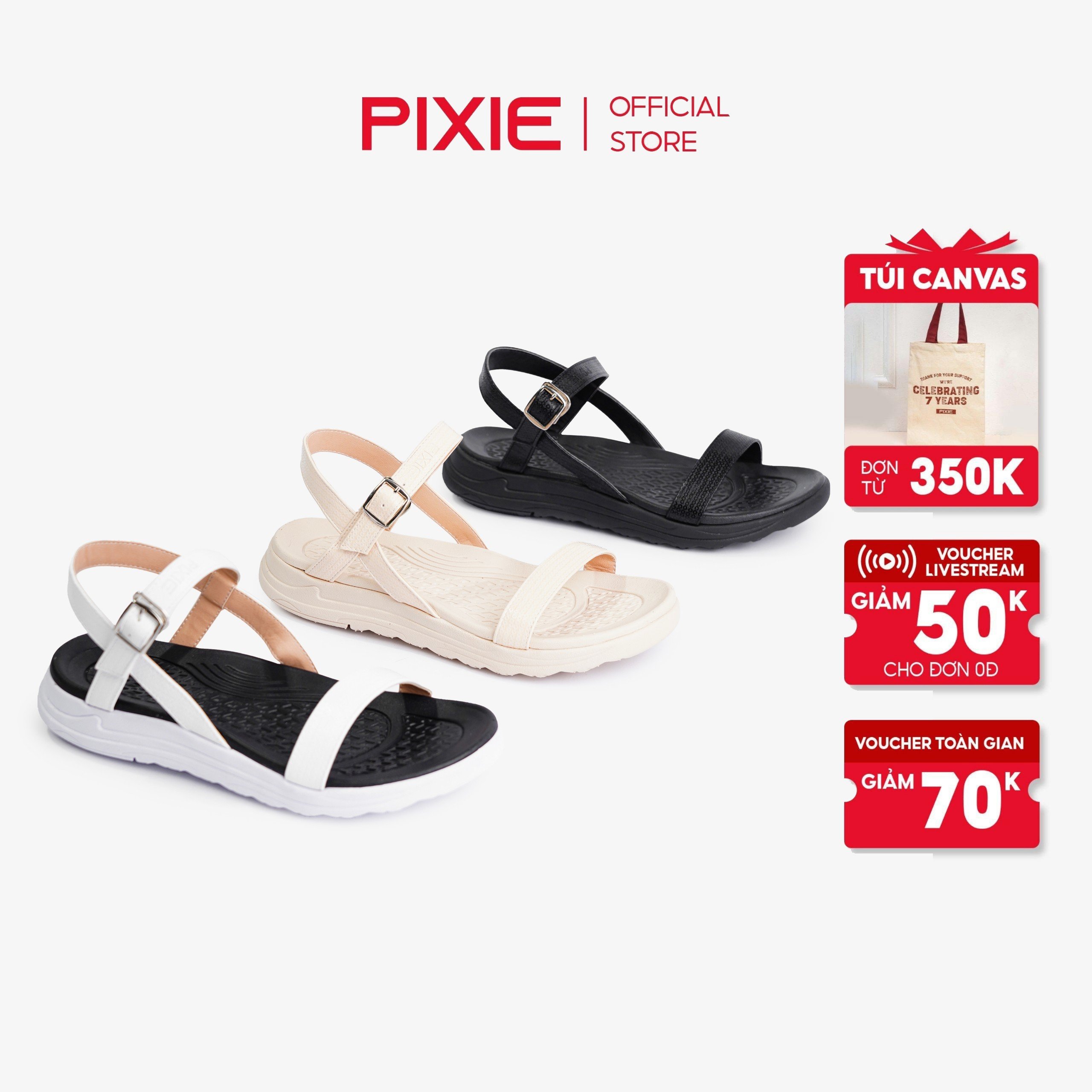 Pixie -giày sandal đế xuồng 3cm quai ngang h230 pixie