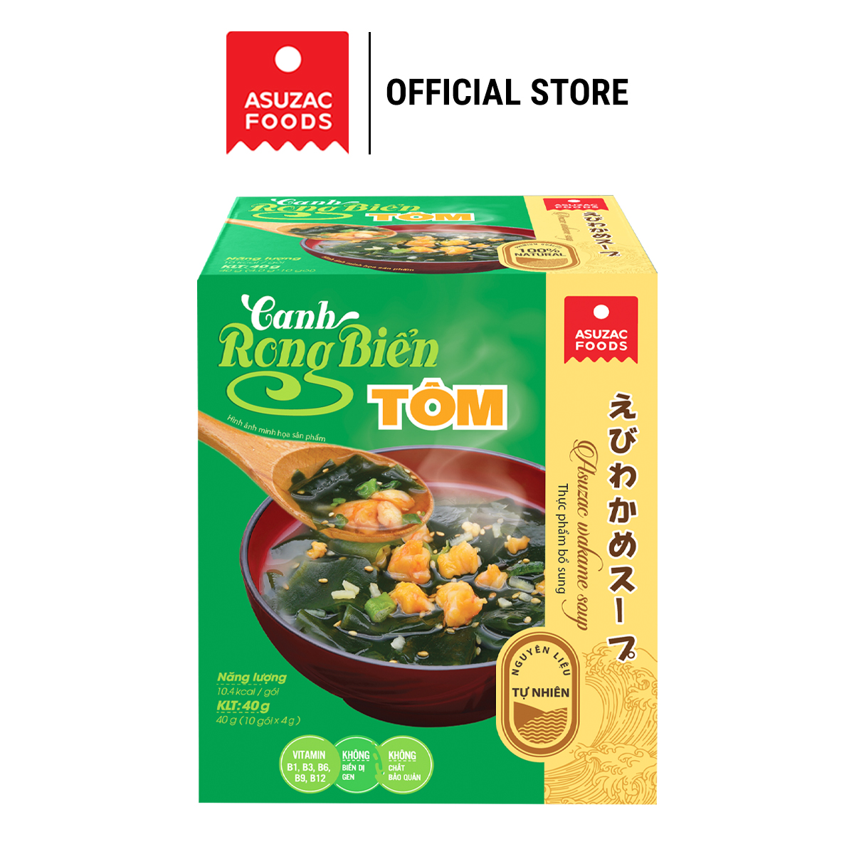 Canh rong biển tôm Asuzac hộp 40g