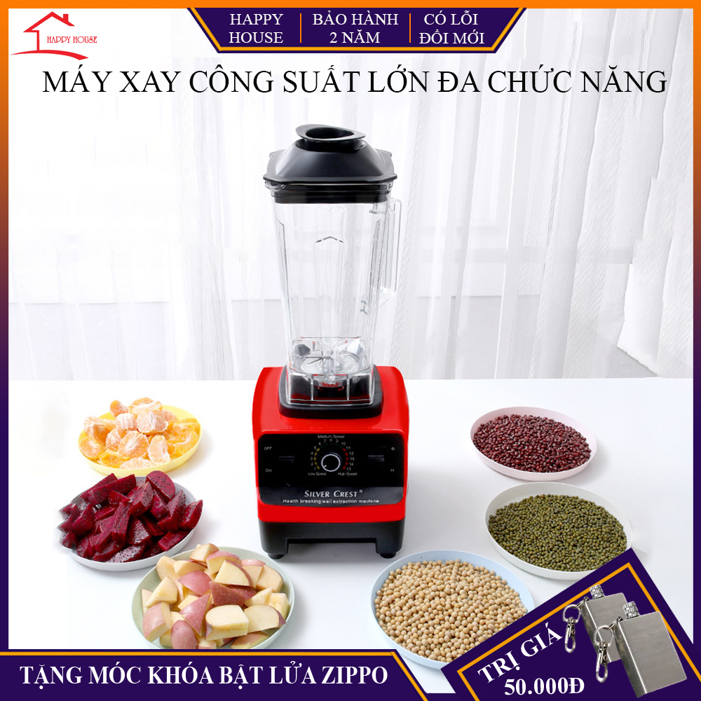 Máy xay sinh tố công nghiệp đa năng xay sinh tố, xay thịt, xay thực phẩm cứng, xay gia vị, xay đá trong vài giây, công suất lớn 3000W, bảo hành 2 năm, lỗi đổi mới trong 7 ngày đầu nhận hàng