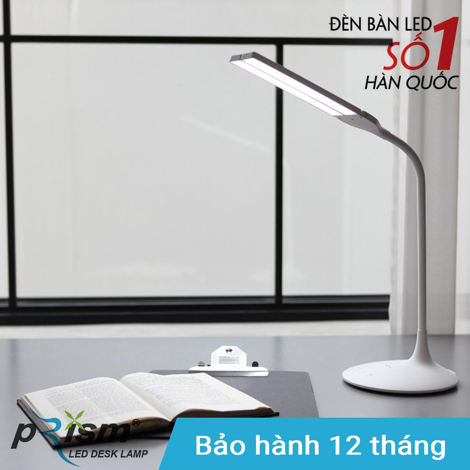 Đèn bàn học tích điện thông minh LED PRISM Hàn Quốc PL-1400WH công suất 5W ánh sáng đổi màu đa chức năng chống cận bảo vệ mắt (Trắng)