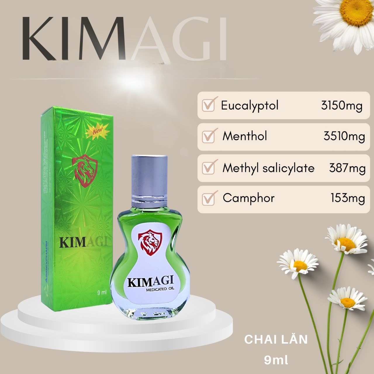 Dầu gió kim agi dạng lăn