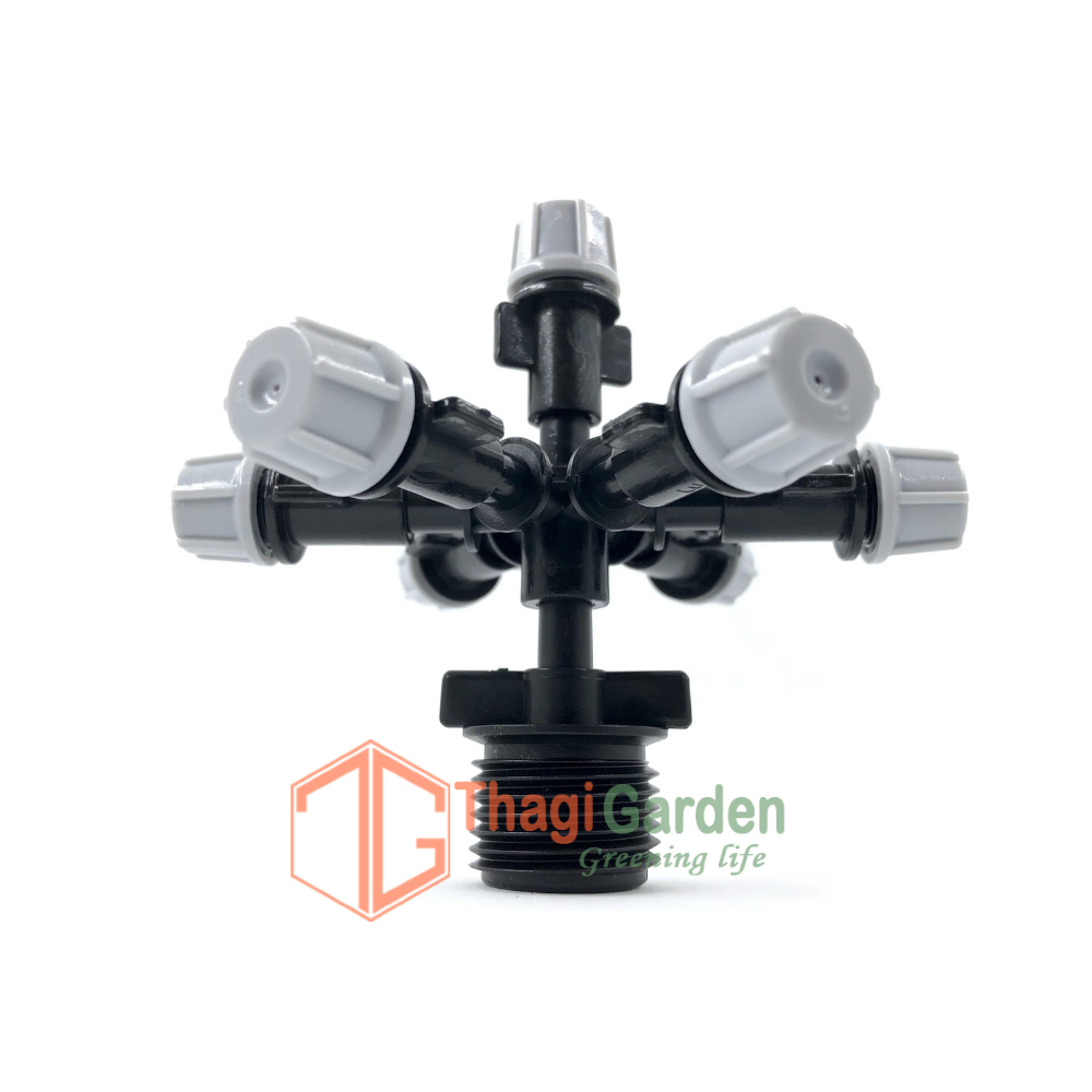 Bộ Béc tưới phun sương 7 hướng kèm Chân ren 21- Tưới Cây trồng chậu treo, vườn Lan