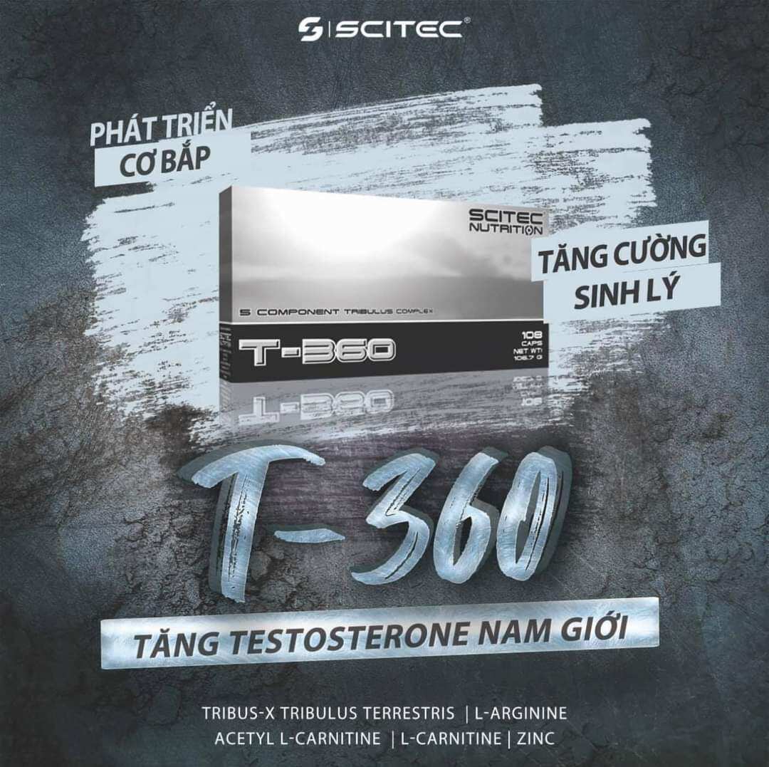 Scitec T360 Tăng Testosterone Tăng Cơ Bắp Tăng Sức Mạnh 108 Viên