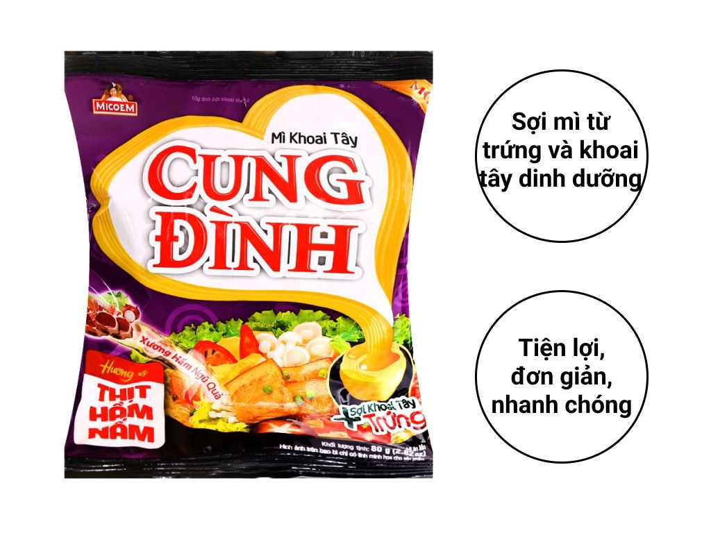 Mì khoai tây Cung Đình thịt hầm nấm