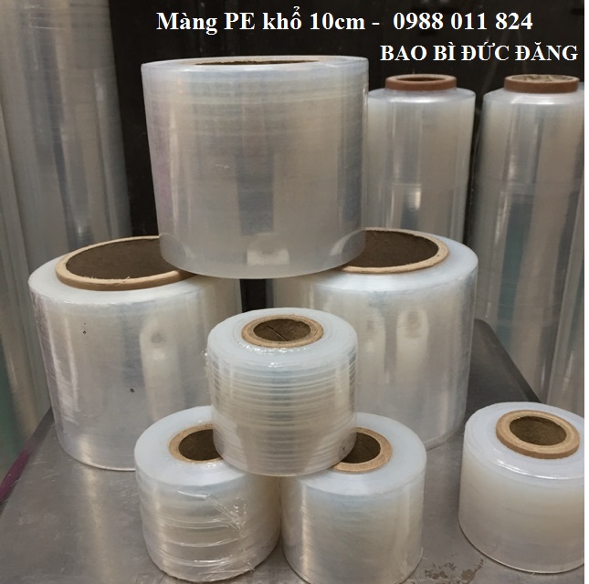 Cuộn màng PE siêu nhỏ khổ 10cm x 0.5kg/cuộn để cuốn bụng, ghép cây, bọc hàng