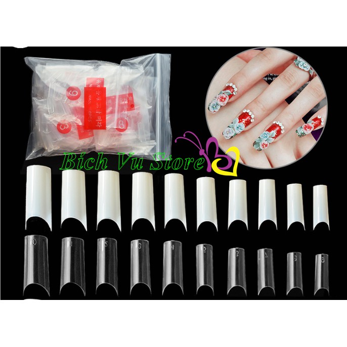 [HCM]Móng nối vuông 500 cái/bịch/10 size cam kết sản phẩm đúng mô tả chất lượng đảm bảo an toàn cho người sử dụng