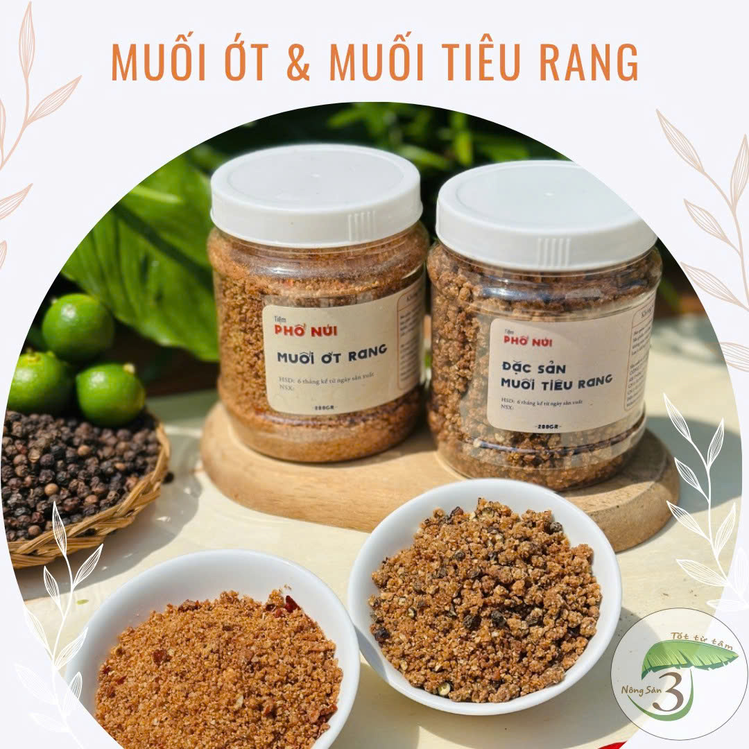 Muối Ớt Muối Tiêu Rang 200gr Cay Vừa Tiệm Phố Núi Không Chất Bảo Quản Không Chất Điều Vị Không Màu Thực Phẩm
