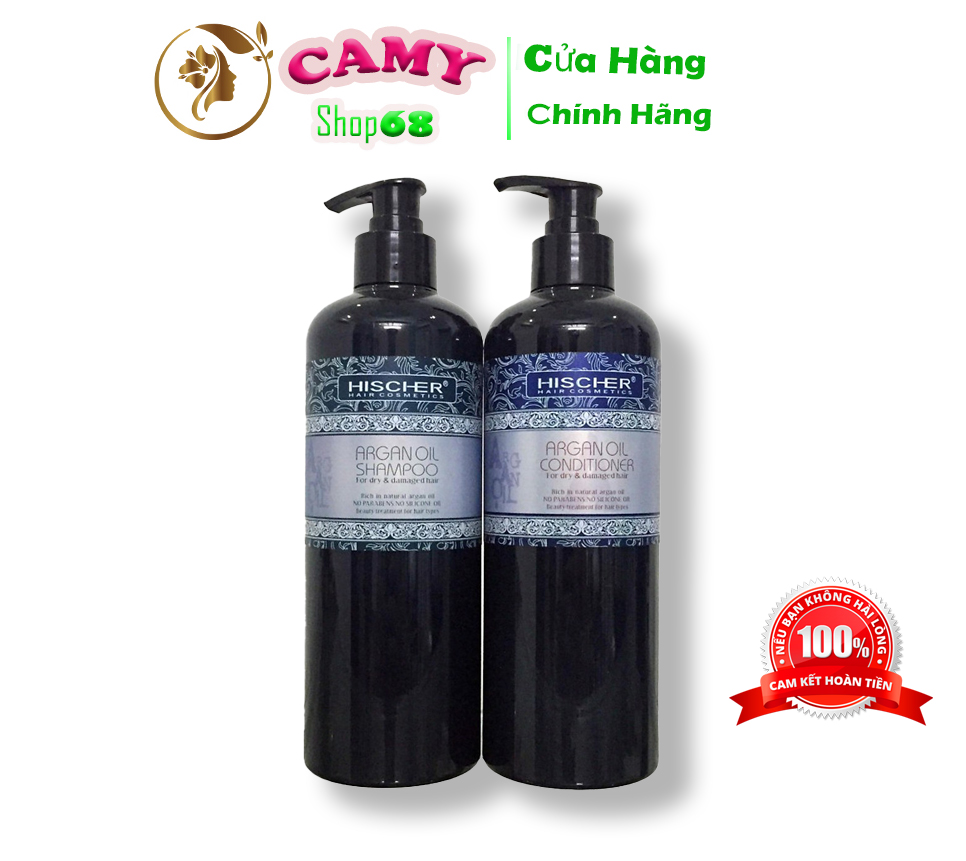 Bộ dầu gội - xả phục hồi hischer argan oil 1000ml camy shop68
