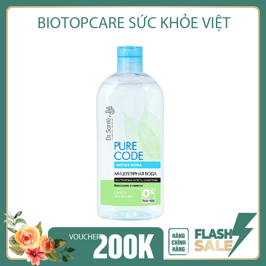 Nước tẩy trang micellar Dr.Sante Pure Cоde dành cho mọi loại da 500ml