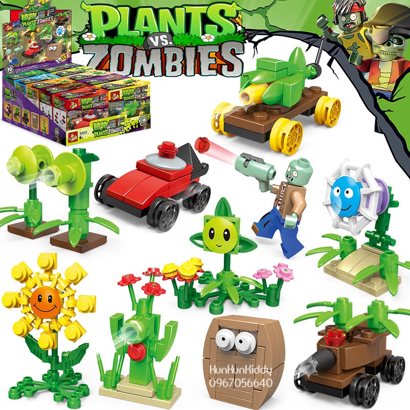 Mô hình đồ chơi lắp ghép plant vs zombie