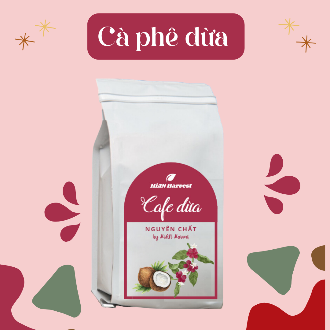 Cà phê và cơm dừa coconut cafe gu độc đáo phối trộn, cà phê rang xay, cà phê mộc, cà phê nguyên hạt, cà phê sạch, cà phê pha máy hian cafe