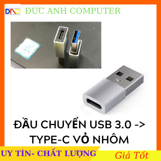Đầu cắm chuyển đổi cổng usb 3.0 type a sang usb 3.1 type c vỏ nhôm , usb to type c, full box