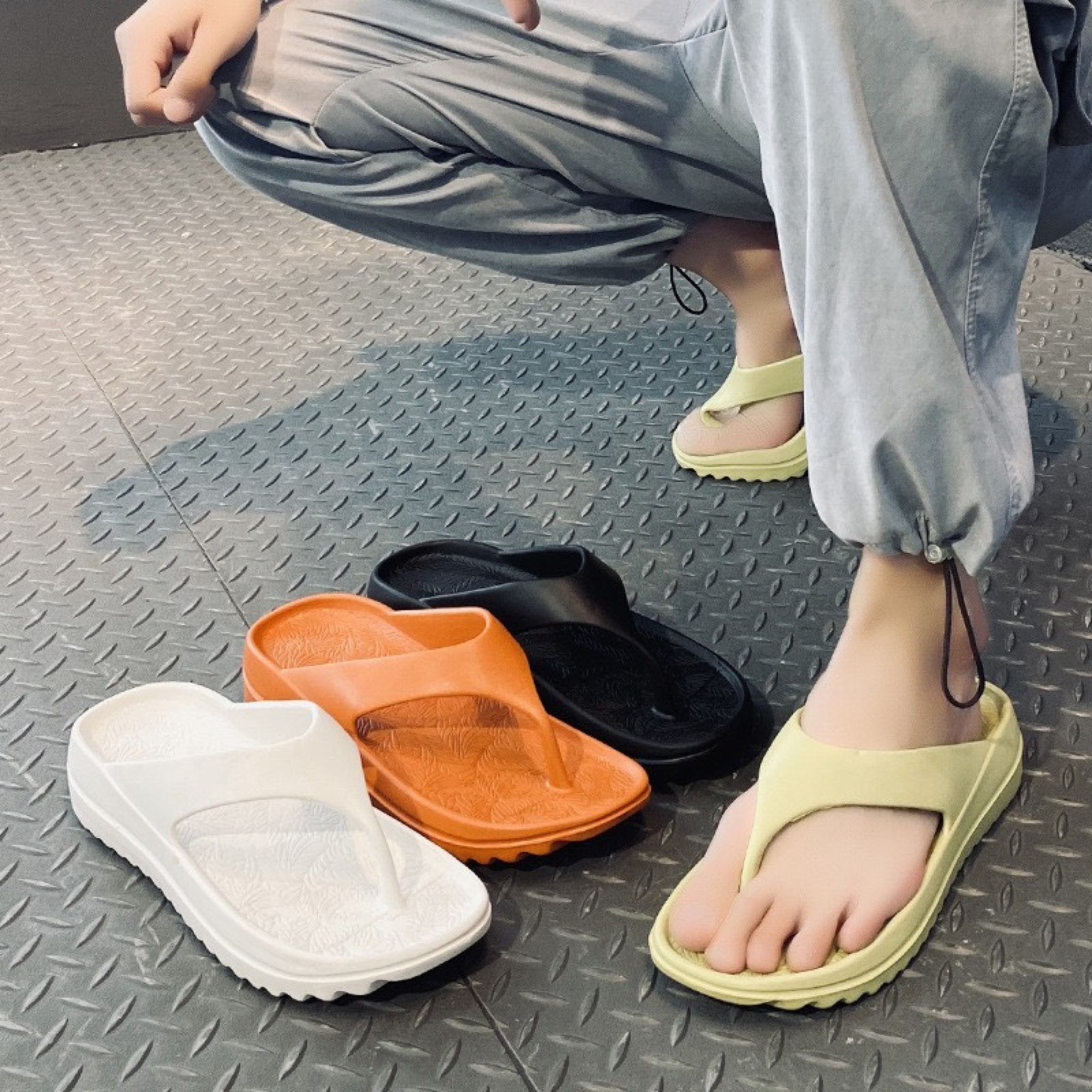 Dép chạy bộ thoáng khí unisex, tông thể thao chống trượt size 35-44