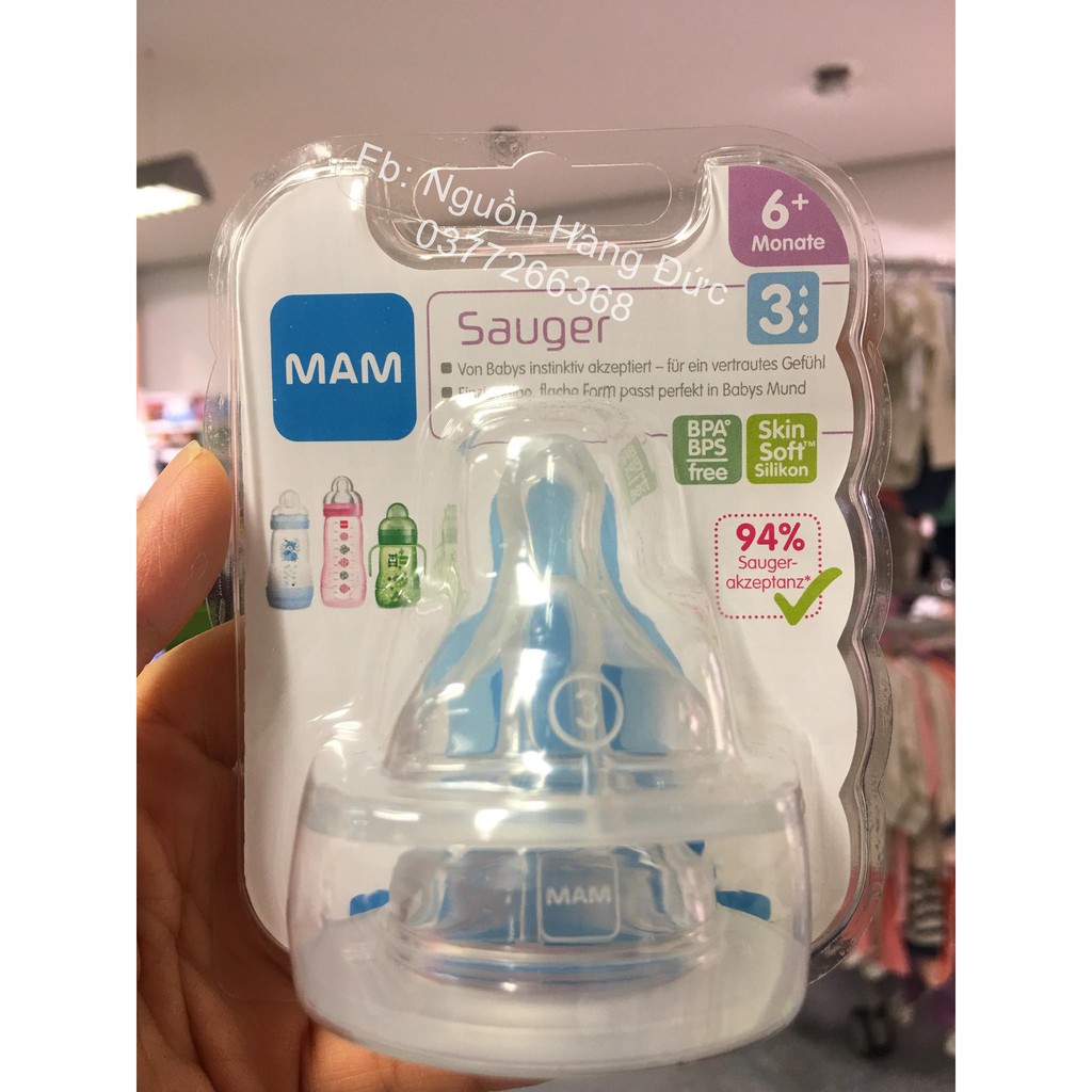 NÚM TI THAY THẾ BÌNH SỮA MAM ĐỨC (TỪ 0+ ĐẾN 6+X) ĐỦ SỐ (1-2-3-X)