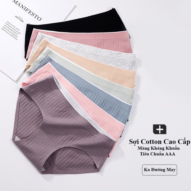 Quần lót quần chíp nữ Cotton siêu đẹp -chíp tăm gân kháng khuẩn gợi cảm khuyến rũ - Quần chíp nữ Hàn Quốc