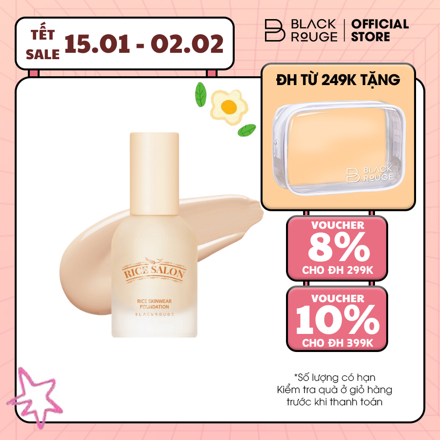 Kem nền Black Rouge Rice Skinwear Foundation 166.5g