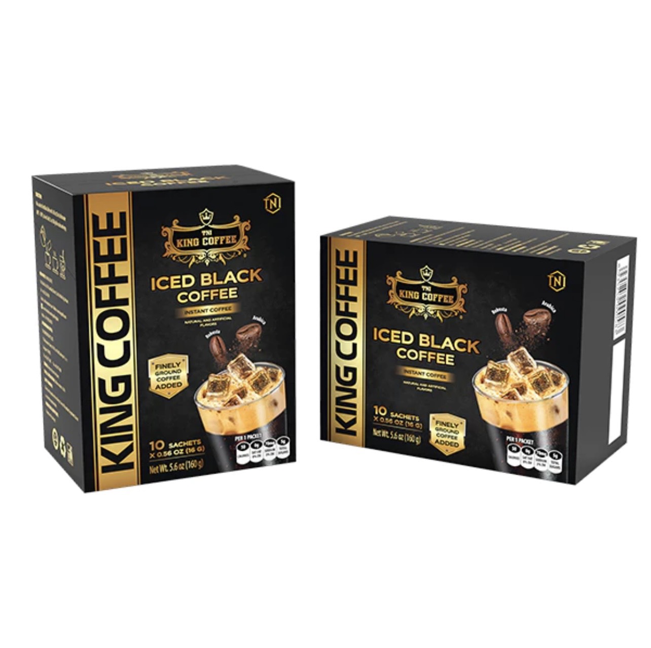 King coffee cà phê hòa tan đen đá - có đường - hộp 160g mạnh như cà phê rang xay
