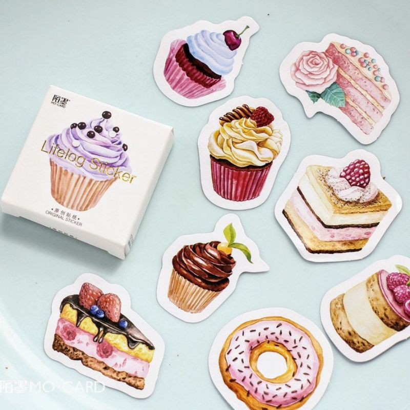Set 45 miếng dán hình bánh ngọt dễ thương 1