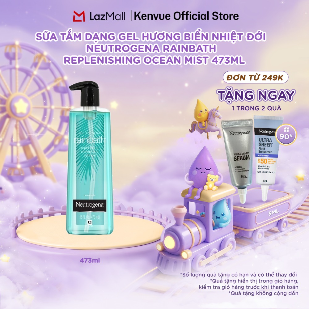 Sữa tắm dạng gel hương biển nhiệt đới Neutrogena Rainbath Replenishing Ocean Mist 473ml