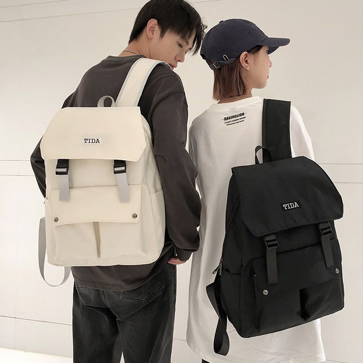 Balo unisex nắp gấp nhiều ngăn vải dù mịn chống thấm tini tida