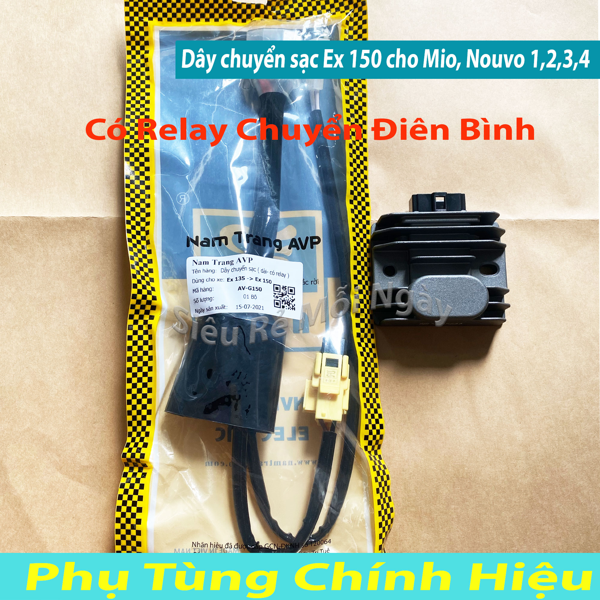 Combo bộ dây chuyển sạc exciter 150 cho exciter 135, sirius, mio, nouvo 1,2,3,4