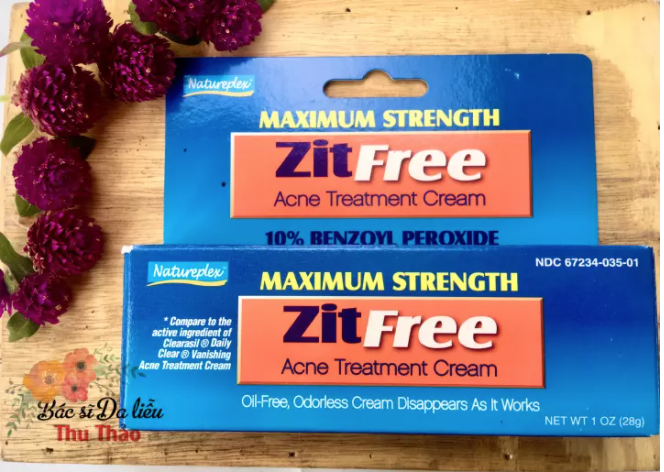 [HCM][28g] KEM GIẢM MỤN BENZOYL PEROXIDE 10% ZITFREE